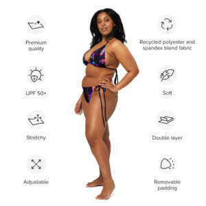 All-over print recycled string bikini - Image 11